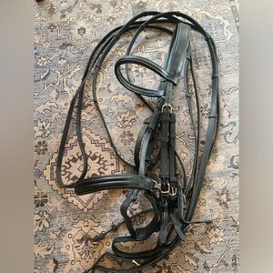 Vespucci Black Leather Horse double Bridle